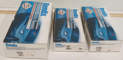 (3) Bendix Relined Brake Shoe Sets