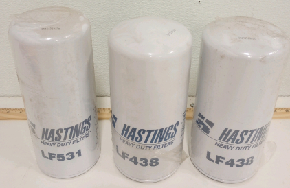 (3) Large Hastings Heavy Duty Oil Filters