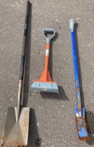 (2) Roof Shovels, (1) XL Crowbar