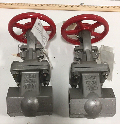 (2) Aloyco 2-1/2” Gate Glove Valves