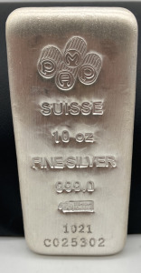 10oz .999 Fine Silver Bar