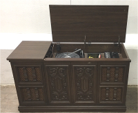 Side Table Record Player W/ an 8-Track Player