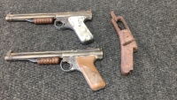 (2) Benjamin Franklin Air Pistols and More