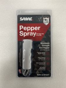 Sabre Pepper Spray with Finger Grip and Key Ring-New
