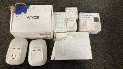 Box of Wyze Sensors and More