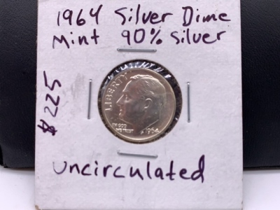 1964 Silver Dime Mint 90% Silver