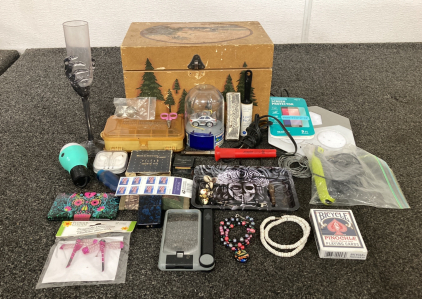 Box Full Of Knick Knacks, Jewelry And More