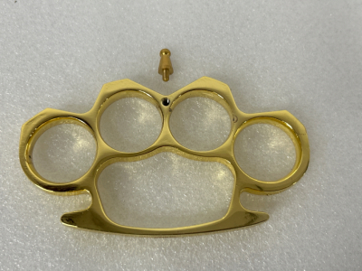 Brass Toned Paperweight with Belt Buckle Attachment