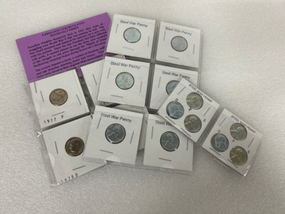 Uncirculated Roosevelt Dimes and Steel War Pennies