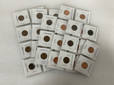 Vintage Uncirculated Wheat Pennies and Indian Head Cents
