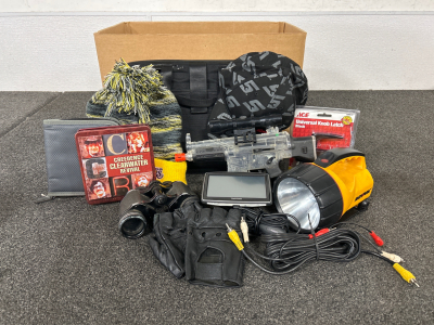 Binoculars, Tomtom Navigator, Lakers Beanie, Universal Knob Latch and More