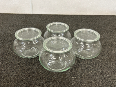 4 vintage Weck Jars with Lids