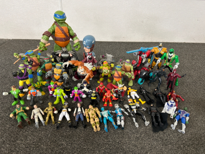 Action Figures Includes; Ninja Turtles, Star Wars, Power Rangers, Batman and More