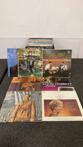 Box Of Vinyl Records Includes: Oak Ridge Boys, Eddie Rabbit And More