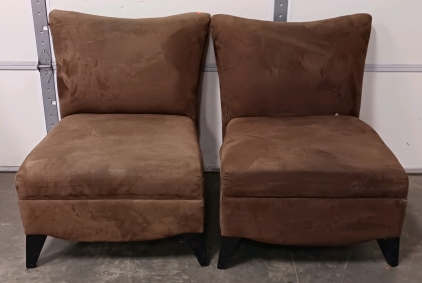 Pair of Elegant Brown-Colored Lounge/Accent Chairs
