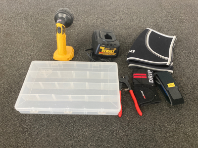 DeWalt charger, flashlight, knee brace & more