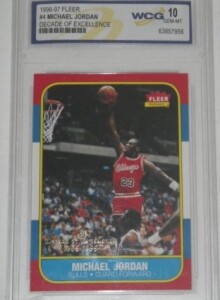 Michael Jordan Fleer 10 Gem Card