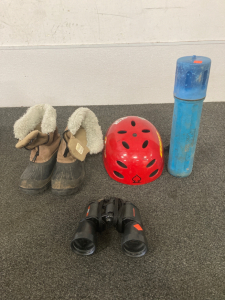 Rod gaurd, Binoculars, Boots, & Bike Helmet