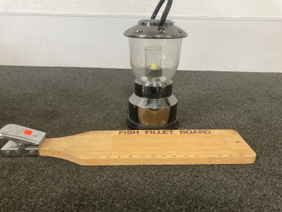 Fish fillet board, and electric lantern