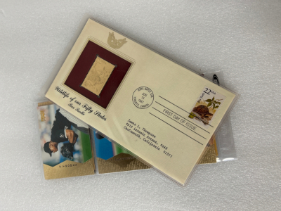 24 Kt 1st Day Commemorative Stamp and Collector Baseball Cards