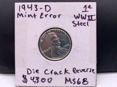 1943-D Mint Error WWII Steel Dime