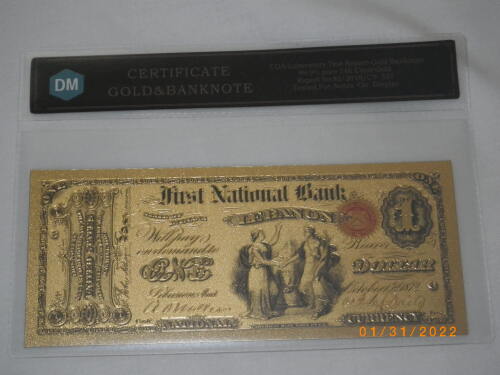 Certified Pure Gold Bank Note