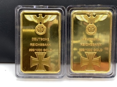 (2) Gold PLATED Bars