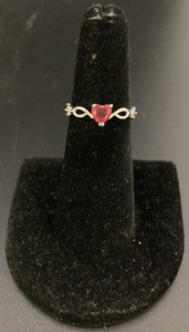 Red Ruby Heart Ring .925 Size 6