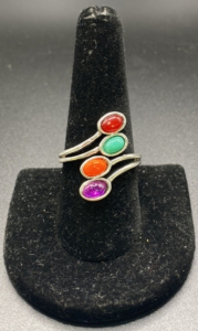 Size 10 Multicolored 4 Stone Ring