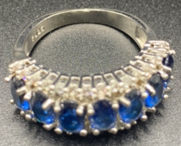 Size 8, .925 Blue Sapphire Ring