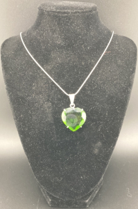 Heart Shaped Peridot Necklace .925