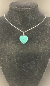 Heart Shaped Turquoise Necklace .925