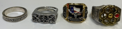 (4) Men’s Rings Various Sizes