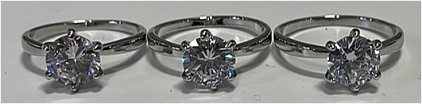 (3) Beautiful Cubic Zirconium Ladies Rings Sizes 7,8,and 9