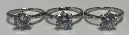 (3) Beautiful Cubic Zirconium Ladies Rings Sizes 7,8,and 9