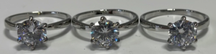 (3) Beautiful Cubic Zirconium Ladies Rings Sizes 7,8,and 9