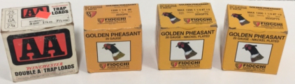 (3) Boxes Of (25) Fiocchi 20GA Shotgun Shells (1) Box Of (25) Winchester 12GA Shotgun Shells