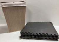 (9) Foam Floor Pads, Laundry Basket