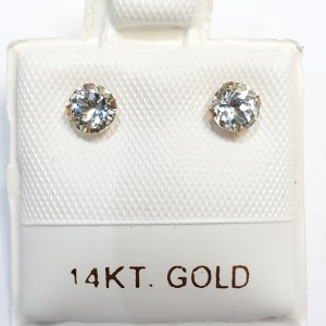 14K Aquamarine Earrings