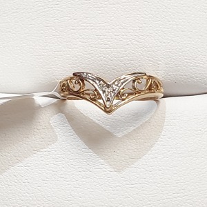 10K Diamond(0.02ct) Estate Jewelry Ring