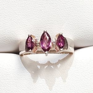 Silver Rhodolite Ring