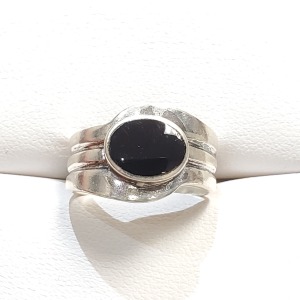 Silver Black Onyx Ring