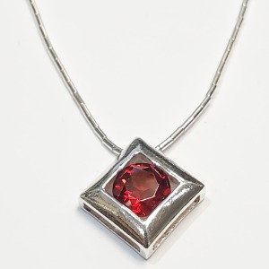 Silver Garnet Necklace