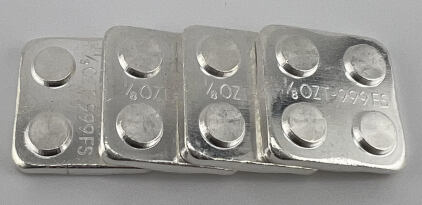 (4) 1/8 Oz Building Block Bar - .999 Pure Silver