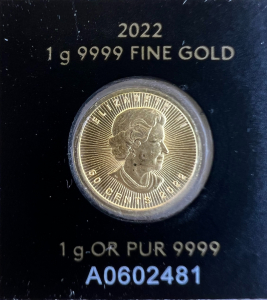 (1) 1g Canadian Maple Gram Gold Coin