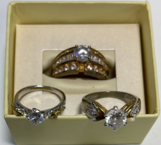 (1) Precious Gem Ladies Ring Size 8, (1) Precious Gem Ladies Ring Size 8, (1) Precious Gem Ladies Ring Size 6