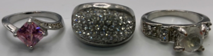 (1) Precious Gem Ladies Ring Size 7-1/2, (1) Precious Gem Ladies Ring Size 6-1/2, (1) Precious Gem Ladies Ring Size 7-1/2