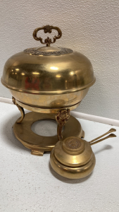 Brass Bowl with Stand and Accessories