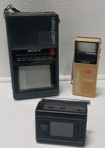 (2) Sony Watchman (1) Casio LED Mini Television
