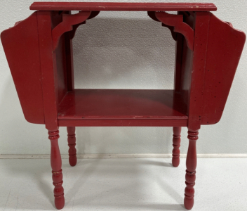 Red Magazine Holder End Table